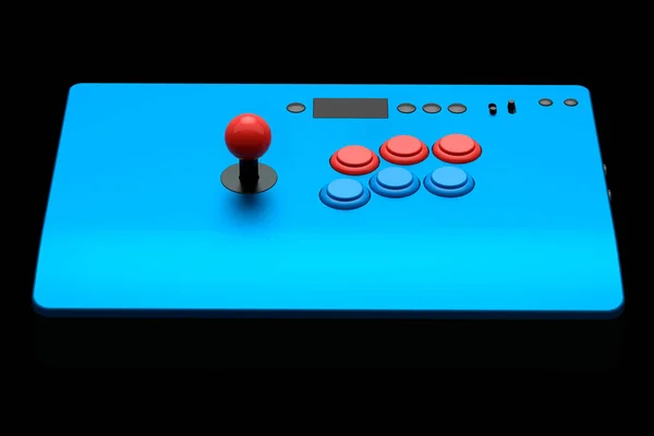 Vintage Arcade Stick Joystick Torna Minőségű Gombok Fekete Alapon Renderelés — Stock Fotó