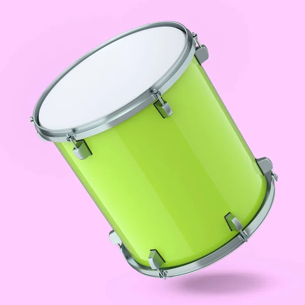 Realistic Drum Pink Background Render Concept Musical Instrument Drum Machine — Foto Stock
