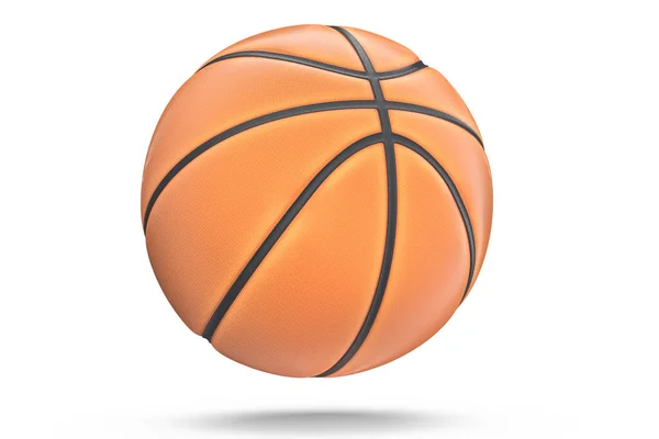 Basketbal Geïsoleerd Witte Achtergrond Weergave Van Sportaccessoires Voor Teamspelen — Stockfoto