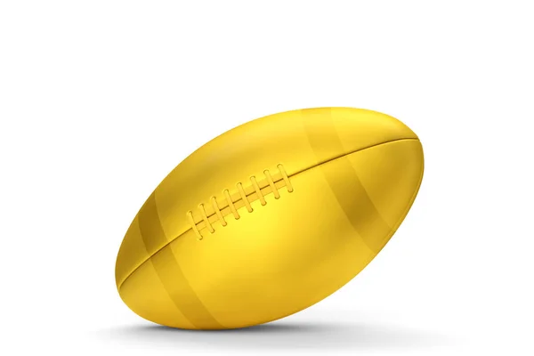 Gold American Football Ball Isolated White Background Rendering Sport Accessories — Stock Photo, Image