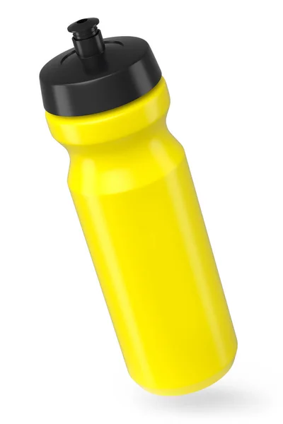 Yellow Plastic Sport Shaker Protein Drink Isolated White Background Render — Stock Photo, Image