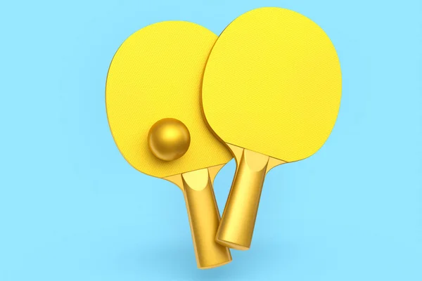 Par Raquetas Ping Pong Para Tenis Mesa Con Pelota Aislada — Foto de Stock