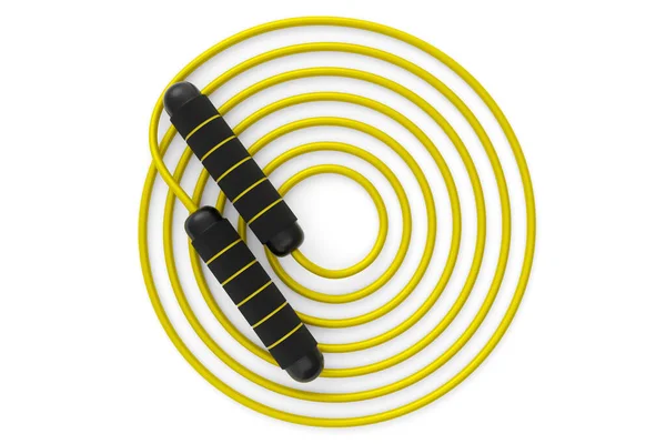 Yellow Skipping Rope Jumping Rope Isolated White Background Rendering Sport — Stock Photo, Image