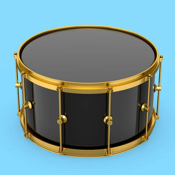 Realistic Drum Blue Background Render Concept Musical Instrument Drum Machine — Foto Stock