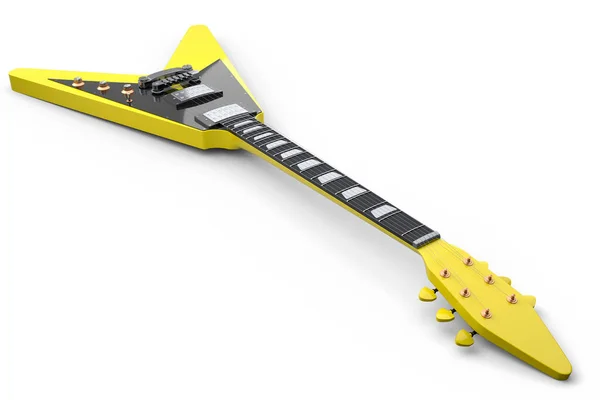 Close Guitarra Acústica Elétrica Isolada Fundo Branco Renderização Conceito Para — Fotografia de Stock