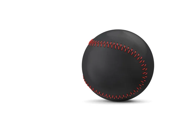 Black Softball Baseball Ball Isolated White Background Rendering Sport Accessories — Stock Photo, Image