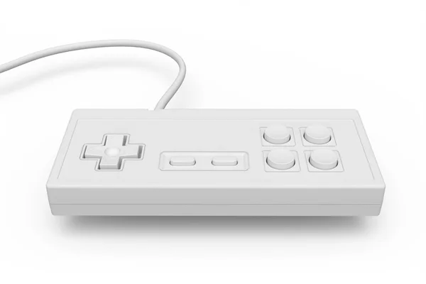 Manette Jeu Ordinateur Rétro Sur Fond Blanc Monochrome Rendre Concept — Photo