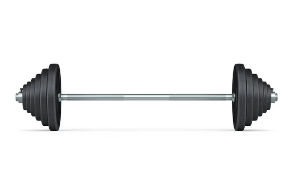 Abstract Metal Barbell Isolated White Background Rendering Sport Equipment Fitness — Stock Photo, Image