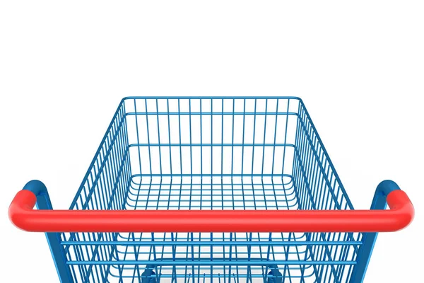 Shopping Cart Trolley Groceries White Background Render Concept Sale Discount — Stock Photo, Image