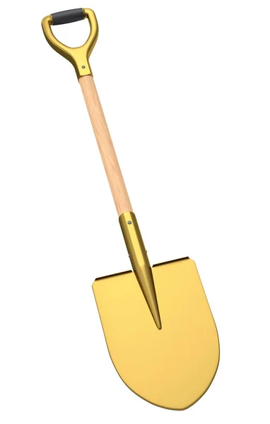 Garden Shovel Wooden Handle Isolated White Background Render Garden Tool — Stockfoto