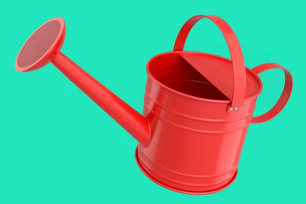Watering Can Isolated Green Background Render Concept Gardening Equipment Tools — 스톡 사진