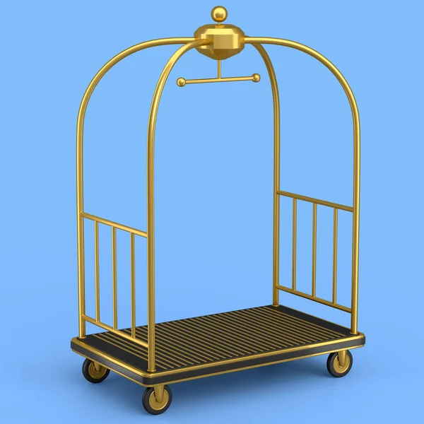 Hotel Bagage Trolley Kar Voor Het Dragen Van Bagage Blauwe — Stockfoto