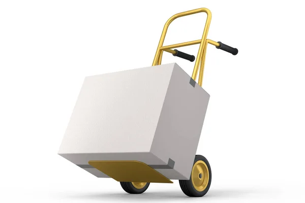 Airport Luggage Cart Baggage Trolley Side Stack Cardboard Boxes Cartons — Stock Photo, Image