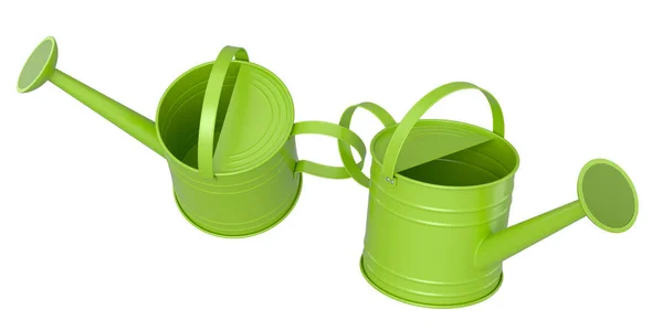 Set Watering Can Isolated White Background Render Concept Gardening Equipment — Foto de Stock