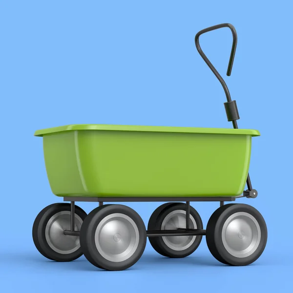 Garden Wheelbarrow Isolated Blue Background Handcart Cart Wheel Render Farm — Stock Fotó