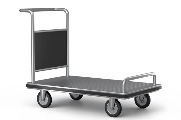 Airport Luggage Cart Baggage Trolley Side White Background Render Element — Stock Photo, Image