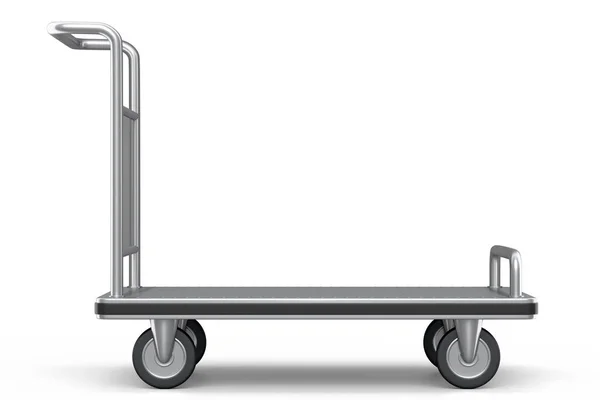 Carrello Bagagli Aeroporto Carrello Bagagli Laterale Sfondo Bianco Elemento Rendering — Foto Stock