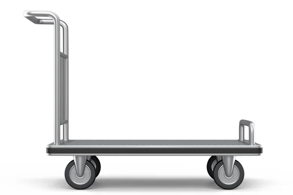 Airport Luggage Cart Baggage Trolley Side White Background Render Element — Stock Photo, Image