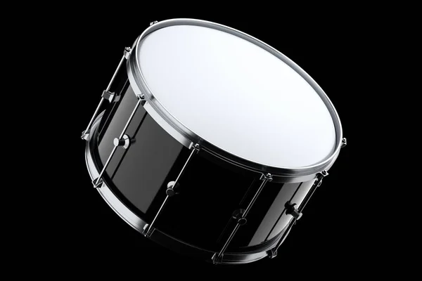 Tamburo Realistico Sfondo Nero Concetto Rendering Strumento Musicale Drum Machine — Foto Stock