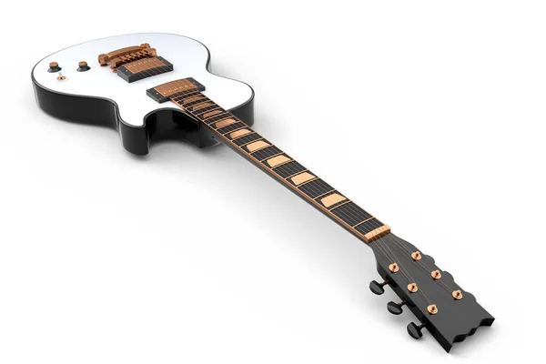 Close Electric Acoustic Guitar Isolated White Background Render Concept Rock — Stock Photo, Image