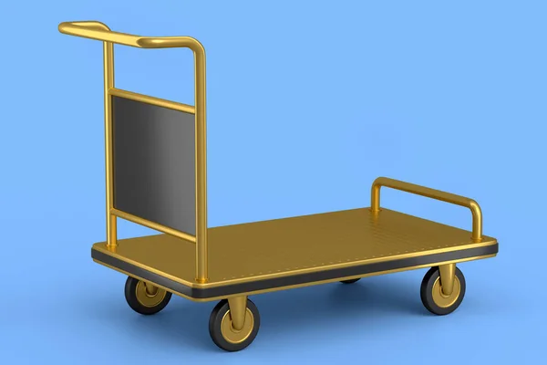 Airport Luggage Cart Baggage Trolley Side Blue Background Render Element — Stock Photo, Image