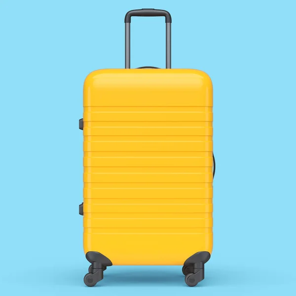 Regelmatige Oranje Polycarbonaat Koffer Geïsoleerd Blauwe Achtergrond Weergave Van Het — Stockfoto