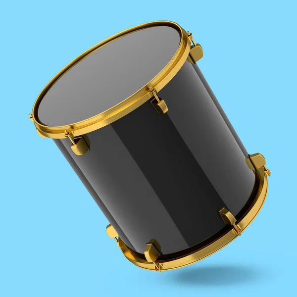 Realistický Buben Modrém Pozadí Vykreslování Koncepce Hudebního Nástroje Bubnové Stroje — Stock fotografie