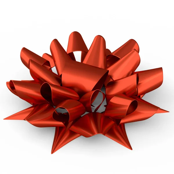 白色背景的礼品盒的实用装饰弓或礼品带 3D渲染演示 情人节 圣诞节和生日插图 — 图库照片