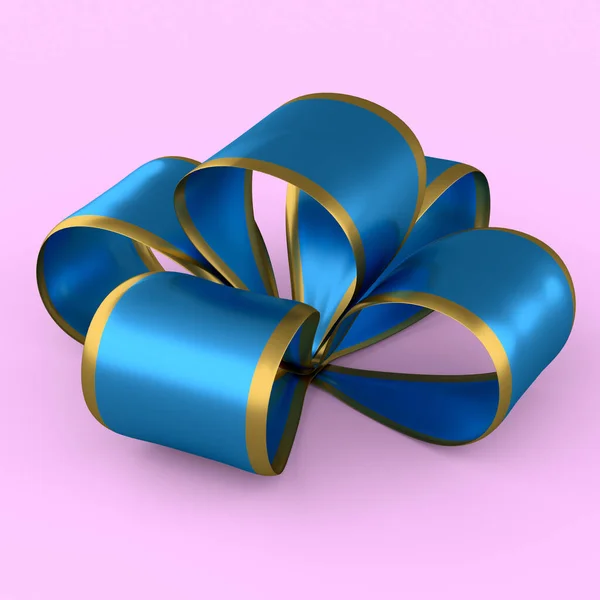 Realistische Dekorative Schleife Oder Geschenkband Für Geschenkbox Isoliert Auf Rosa — Stockfoto
