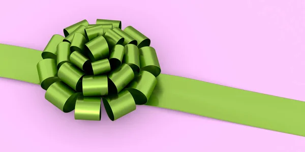 Realistische Dekorative Schleife Oder Geschenkband Für Geschenkbox Isoliert Auf Rosa — Stockfoto