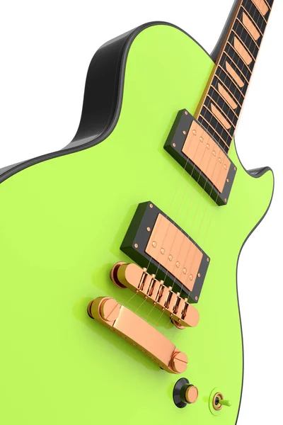 Nahaufnahme Elektrische Akustikgitarre Isoliert Auf Weißem Hintergrund Konzept Für Rockfestival — Stockfoto
