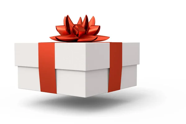 Confezioni Regalo Con Nastro Fiocco Isolato Sfondo Bianco Rendering Concept — Foto Stock