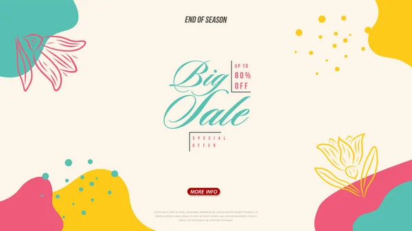 Sale Banner Sjabloon Ontwerp Met Abstracte Achtergrond Grote Verkoop Speciale — Stockvector