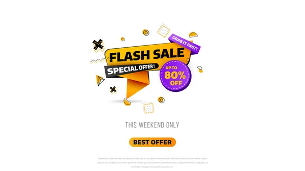 Flash Verkoop Banner Een Dag Grote Verkoop Speciale Aanbieding Inklaring — Stockvector