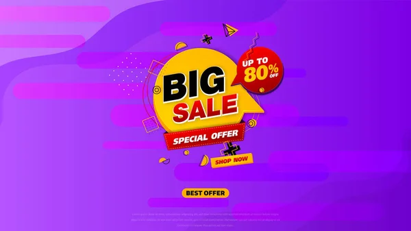 Продажный Баннер Соблазнительного Дизайна Геометрическим Фоном Big Sale Спецпредложение Скидка — стоковый вектор