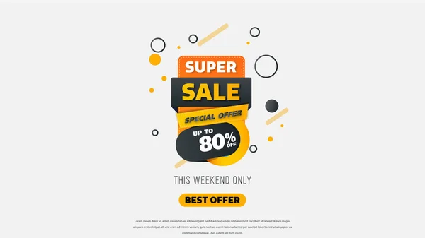 Sale Banner Sjabloon Ontwerp Met Geometrische Achtergrond Grote Verkoop Speciale — Stockvector