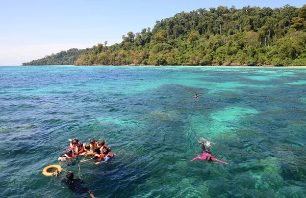 Koh Rok Ilha Rok Pequeno Arquipélago Sul Tailândia Mar Andamão Imagem De Stock