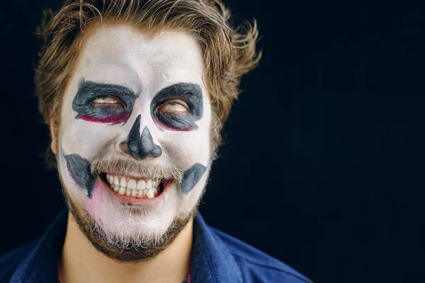 Maquiagem homem do dia da morte no Halloween — Fotografia de Stock