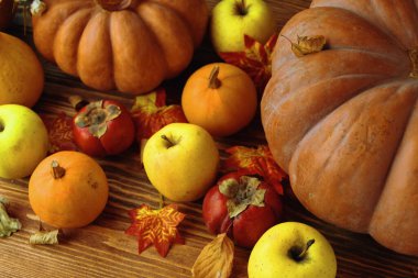 Bir avuç balkabağı ve elma..