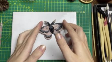 Ustaların elleri broşu güve şeklinde gösterir.