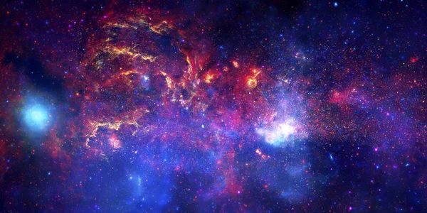 Млечный Путь Космическая Туманность Космическое Скопление Звёзд Светящаяся Далекая Галактика — стоковое фото