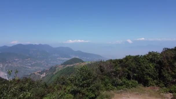 Una Bella Vista Aerea Delle Prealpi Himalaya Del Nepal Con — Video Stock