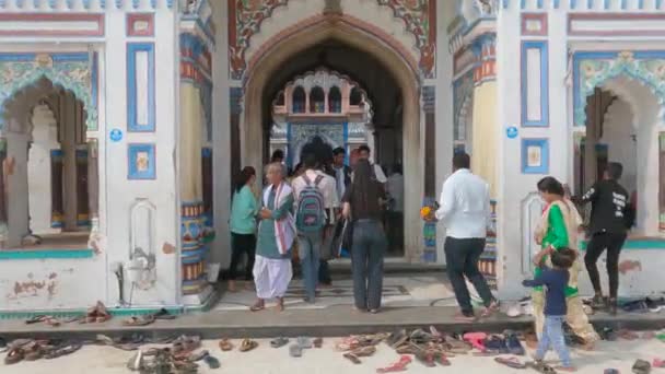 Janakpur Népal Octobre 2021 Personnes Entrant Dans Temple Janaki Janakpur — Video