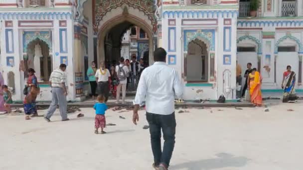Janakpur Népal Octobre 2021 Personnes Entrant Dans Temple Janaki Janakpur — Video
