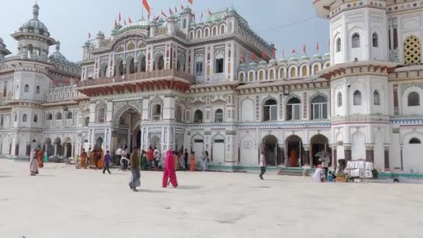 Janakpur Népal Octobre 2021 Les Gens Marchent Sur Place Temple — Video