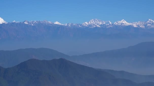 Ein Schwenk Auf Die Himalaya Gebirgskette Nepal — Stockvideo