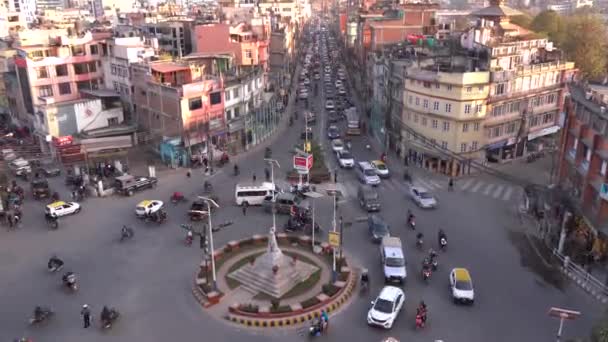 Aralık 2021 Katmandu Nepal Katmandu Şehrinde Trafik Yoğun Trafik Yoğunluğu — Stok video