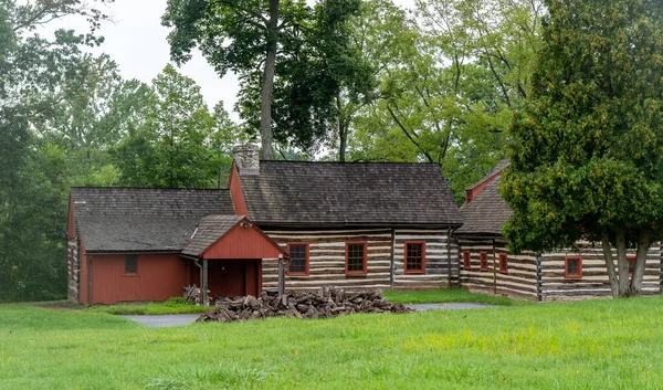 Birdsboro Pensylvánie Srpna 2021 Historická Srub Lese Daniel Boone Homestead — Stock fotografie