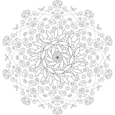 Bir mandala, kına ya da boyama sayfası çizimi.