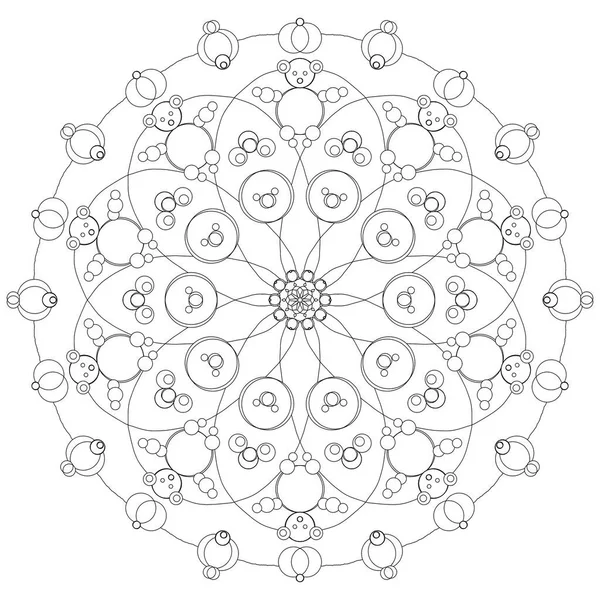 Line Drawing Mandala Henna Coloring Page — стоковое фото